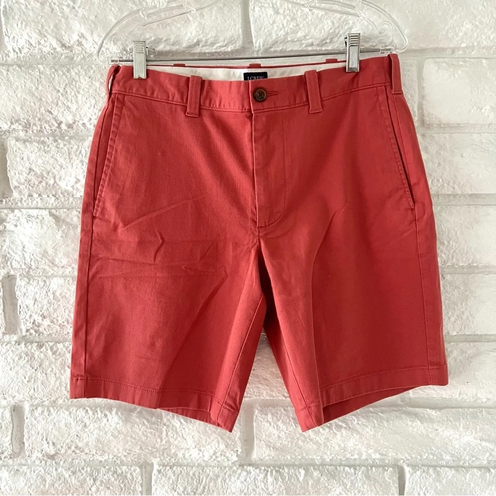 J. Crew Red Chino Shorts Flat Front Waist 31  D20